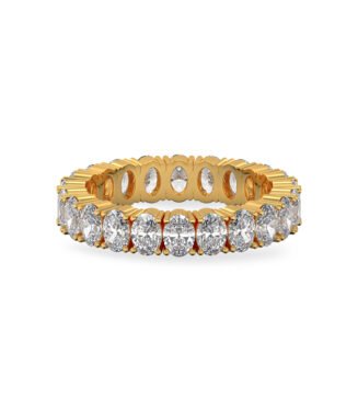 Oval Cut Lab Grown Diamond Women 18K Solid Gold Full Eternity Ring 11117