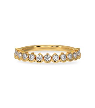 Half Bezel Eternity 18K Gold Lab Diamond Wedding Band- 14020