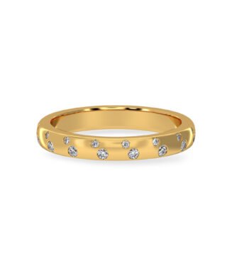 Flush Set Eternity 18K Gold Lab Diamond Wedding Band- 14994