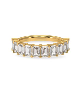 2 Ct Emerald Cut Lab Grown Diamond Half Eternity Ring 16896